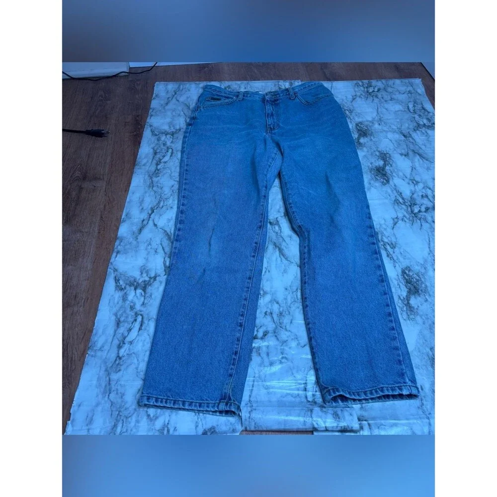 Calvin Klein 90s 100% Cotton light Blue Denim Jeans patch logo  13/14 Vintage
